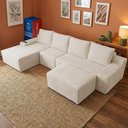 Ver imagem 1 de Sofá Evo 3,40m Molas Ensacadas com Apoio Chaise Lounge Esquerda Velourê Bege Cama Inbox