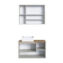 Ver imagem 5 de Conjunto Banheiro Gabinete com Cuba e Espelheira 3 Portas Suspenso 80cm Multimóveis Crart-CON009 -