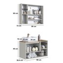 Ver imagem 3 de Conjunto Banheiro Gabinete com Cuba e Espelheira 3 Portas Suspenso 80cm Multimóveis Crart-CON009 -
