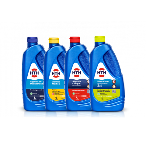 Kit Algicida de Manutenção + Maxfloc + Algicida de Choque + Ultra Clear - Hth