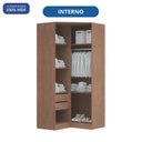 Ver imagem 4 de Guarda-Roupa Canto Closet com 2 Portas e 2 Gavetas MDF Requinte+ Marrom/Macadâmia/Branco