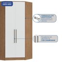 Ver imagem 6 de Guarda-Roupa Canto Closet com 2 Portas e 2 Gavetas MDF Requinte+ Marrom/Macadâmia/Branco