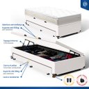 Ver imagem 5 de Cama Box Baú com Colchão de Espuma D45 Pillow Top Ortopédico Domo + Auxiliar Solteiro 88cm