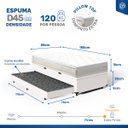 Ver imagem 3 de Cama Box Baú com Colchão de Espuma D45 Pillow Top Ortopédico Domo + Auxiliar Solteiro 88cm