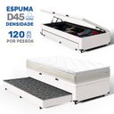 Ver imagem 2 de Cama Box Baú com Colchão de Espuma D45 Pillow Top Ortopédico Domo + Auxiliar Solteiro 88cm
