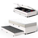 Ver imagem 1 de Cama Box Baú com Colchão de Espuma D45 Pillow Top Ortopédico Domo + Auxiliar Solteiro 88cm