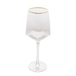 Taça Vinho 2pç Cristal 600ml c/ Borda Dourada Taj - Wolff - 1
