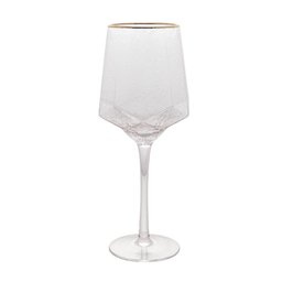 Taça Vinho 2pç Cristal 600ml c/ Borda Dourada Taj - Wolff - 5