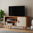 Ver imagem 2 de Rack Venice 120cm para Tv até 50" com Pés em Madeira Maciça Nature/off White