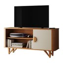 Ver imagem 1 de Rack Venice 120cm para Tv até 50" com Pés em Madeira Maciça Nature/off White
