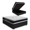 Ver imagem 1 de Cama Box Baú Casal + Colchão Espuma D45 Castor Black White Double Face 138x188x69cm