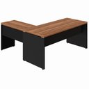 Ver imagem 4 de Mesa de Escritório Escrivaninha L 1,70m Pé Painel F5 Office Cor:nogal com Preto