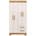 Ver imagem 2 de Guarda-Roupa 187cm 4 Portas 2 Gavetas Off White Texturizado - Notável Móveis