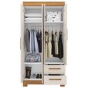 Ver imagem 2 de Guarda-Roupa Nt6010 com 4 Portas e 2 Gavetas Off White/Freijó