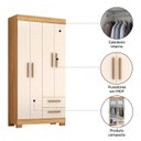 Ver imagem 3 de Guarda-Roupa Nt6010 com 4 Portas e 2 Gavetas Off White/Freijó