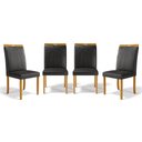 Ver imagem 1 de Kit com 4 Cadeiras Maiara Madeira Maciça Estofadas para Mesa de Jantar Courino Preto 503