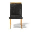 Ver imagem 4 de Kit com 4 Cadeiras Maiara Madeira Maciça Estofadas para Mesa de Jantar Courino Preto 503