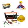 MALETA DE FERRAMENTAS INFANTIL COM CAPACETE KIT ENGENHEIRO PEQUENO CONSTRUTOR COMPLETO - 1