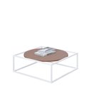Ver imagem 1 de Mesa De Centro Sala 84x84x35cm Branco Com Imbuia Industrial Moon Don Castro Decor