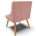 Ver imagem 6 de Kit 6 Cadeiras Decorativas Sala de Jantar Pés Palito de Madeira Firenze Veludo Rosê/Natural G19 - Gr