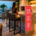 Ver imagem 4 de Banqueta Alta para Cozinha Laura Corino Marrom Base de Ferro Industrial