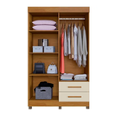 Ver imagem 2 de Guarda Roupa Copacabana New 4 Portas Benetil Móveis - Cinamomo/off