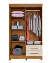 Ver imagem 2 de Guarda Roupa Solteiro 4 Portas 2 Gavetas com Pés 114cm Copacabana Cinamomo/Off White - Benetil