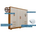 Ver imagem 3 de Guarda Roupa Casal 6 Portas e 6 Gavetas C/ Pés Encant/berlim Cumaru - Novo Horizonte