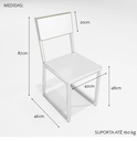 Ver imagem 3 de Conjunto Mesa de Jantar Quadrada Branca 4 Cadeiras Estofado Riviera Industrial Branco