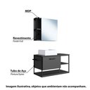 Ver imagem 2 de Conjunto para Banheiro Industrial com Gabinete, Cuba e Armário com Espelho - Preto/Grafite