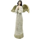 Ver imagem 5 de Dupla Anjos Decoração em Resina Glitter Branco Natal de 38cm