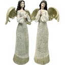 Ver imagem 2 de Dupla Anjos Decoração em Resina Glitter Branco Natal de 38cm