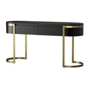 Ver imagem 1 de Aparador 2 Gvetas Pé Aço Carbono Dourado Light Vidro Pintado Preto Arkadina 1600