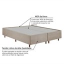 Ver mais imagens de Kit Cama Box Queen + Cabeceira Estofada em Madeira Maciça Curva Provençal com Capitonê Bege Linho