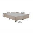 Ver imagem 6 de Kit Cama Box Queen + Cabeceira Estofada em Madeira Maciça Curva Provençal com Capitonê Bege Linho