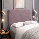 Ver imagem 6 de Cabeceira Cama Box Casal Mel 140cm com Frame Veludo Rosê - Desk Design