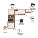 Ver imagem 4 de Cozinha Compacta Paneleiro e Aéreo Barcelona Poliman