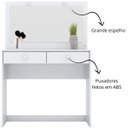 Ver imagem 4 de Penteadeira com Led e Espelho 2 Gavetas Daila - Branco