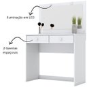 Ver imagem 3 de Penteadeira com Led e Espelho 2 Gavetas Daila - Branco