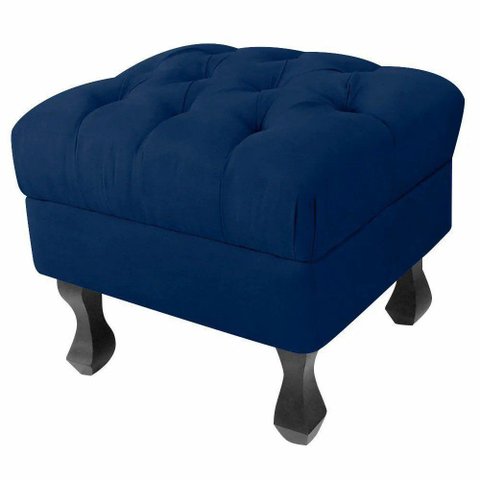 Puff Luiz Retro Xv Slk Decor Azul Royal