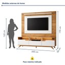 Ver imagem 4 de Estante para TV e Home Theater até 60 Polegadas com LED MDF 200CMX190CM Pés em Madeira Maciça e Diplomata