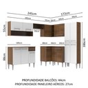Ver mais imagens de Armário de Cozinha Completa de Canto 417cm Rustic/Branco Emilly Ice Madesa 01