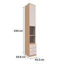 Ver imagem 5 de Modulo Lateral de Cama Diagonal Setiba Rimo Carvalho/Off White