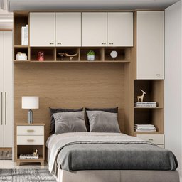 Modulo Lateral de Cama Diagonal Setiba Rimo Carvalho/off White - 4