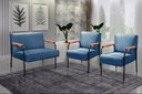 Ver imagem 2 de Conjunto Jade 2+1+1 Lugares Cor:Linho Azul 330