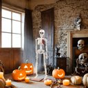 Ver imagem 2 de Esqueleto Decor P/pendurar C/faca no Coracao 40cm Halloween
