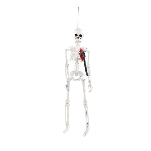Esqueleto Decor P/pendurar C/faca no Coracao 40cm Halloween