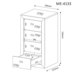 Armário para Escritório 158,5cm com 1 Gaveteiro e 4 Portas - 5