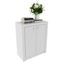 Ver imagem 2 de Armário para Escritório com Gaveteiro 4 Gavetas e 4 Portas em MDP 158,5cm Branco