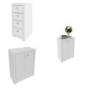 Ver imagem 4 de Armário para Escritório com Gaveteiro 4 Gavetas e 4 Portas em MDP 158,5cm Branco